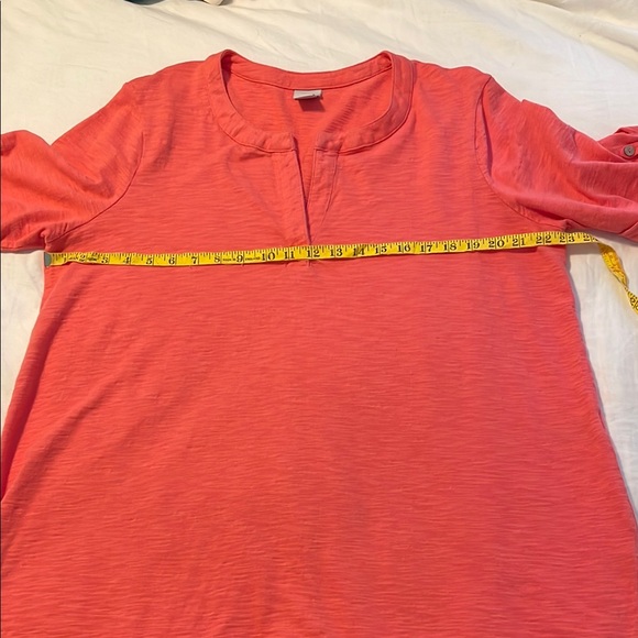 Chico's Orange T-Shirt with Short Sleeves Size 3 - Picture 3 of 8